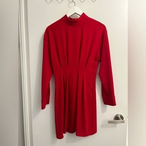 Zara Red Pleated Mini Dress XS